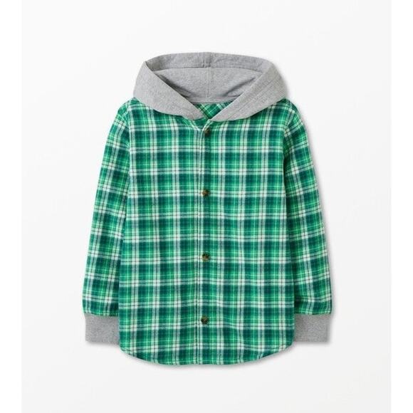 Bundle of Hanna Andersson Hooded Flannel Shackets, Size 8 - Picture 4 of 8